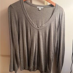 Gray Long Sleeve Top